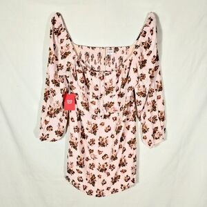 Sunday Best Delilah Pink Floral Mini Spring Dress 2XL Cottagecore Romantic NWT
